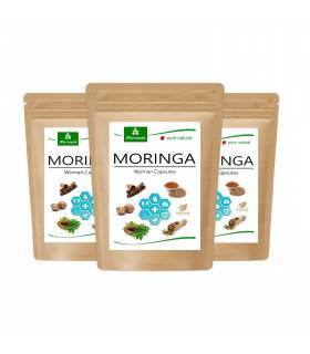 MoriVeda® "Frauenpower" Produktpaket | Psyllium Husk Kapseln, Moringa Woman Kapseln, Moringa Premium Öl (3x120 Kaps)