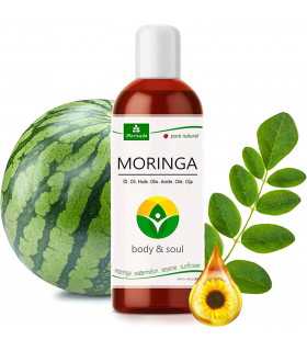 MoriVeda Moringa Body & Soul (1x100ml) I Kaltgepresste Premium Ölmischung I Moringa, Wassermelone, Sesam, Sonnenblume