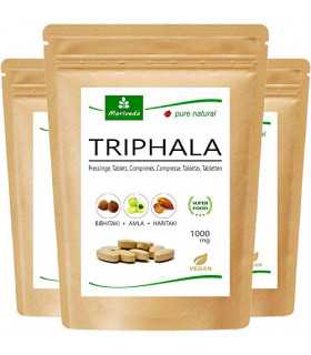 MoriVeda® Triphala Presslinge 1000mg -Amalaki, Bibhitaki, Haritaki- (3x120 Tabletten)