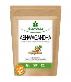 MoriVeda® Ashwagandha Tabletten 1000mg, 100% natürlich, vegan (1x120 Tabletten)