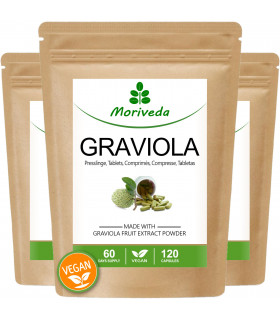 MoriVeda® - Graviola Presslinge I Vegan I Frucht Extrakt I 360 Stück