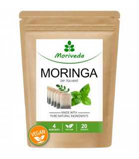 MoriVeda® Moringa Dip Tee - Minze - 100% natürlich, vegan (1x20 Beutel)